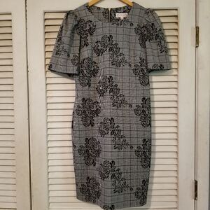 Nanette Lepore B/W Plaid + Floral Dress 6